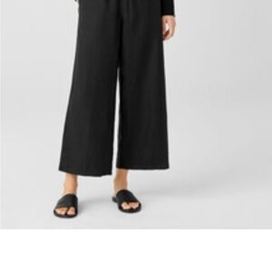 Eileen Fisher Classic Black Linen Pant